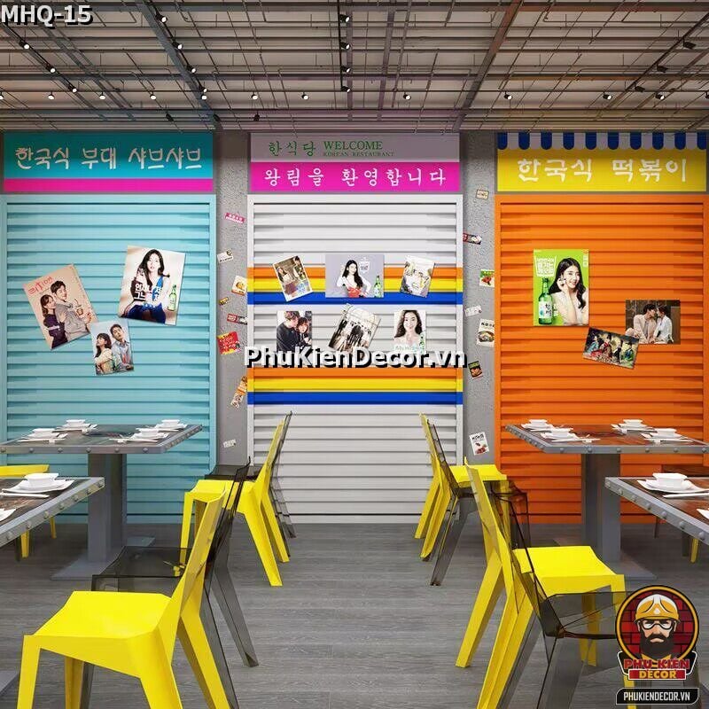 Tranh dán tường 3D Hàn Quốc phong cách dành cho Quán Ăn Vặt Học sinh, Tuổi Teen, Gen Z Tranh dán tường 3D Hàn Quốc phong cách dành cho Quán Ăn Vặt Học sinh, Tuổi Teen, Gen Z
