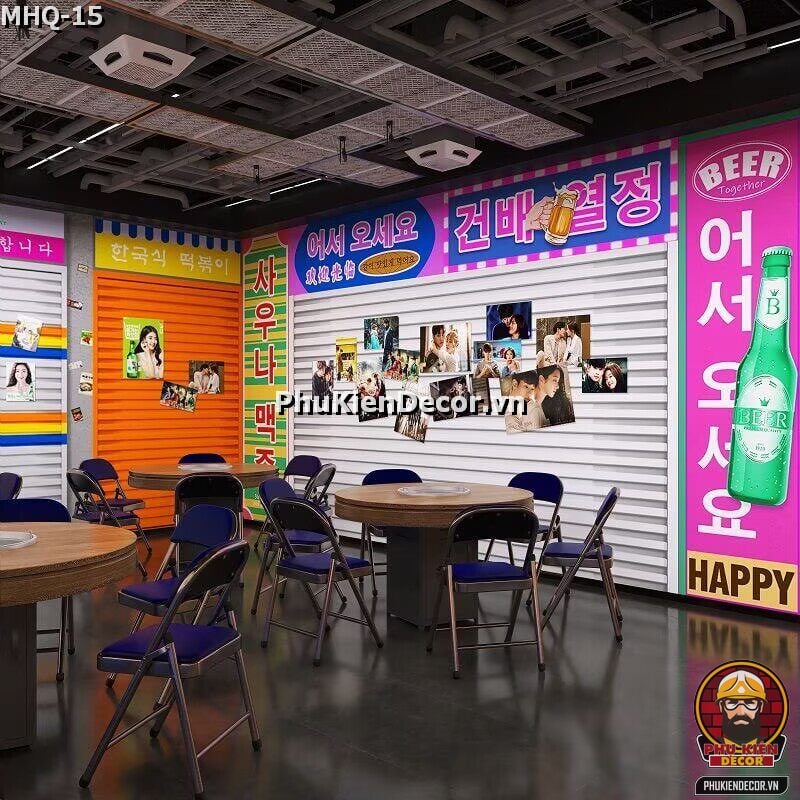 Tranh dán tường 3D Hàn Quốc phong cách dành cho Quán Ăn Vặt Học sinh, Tuổi Teen, Gen Z Tranh dán tường 3D Hàn Quốc phong cách dành cho Quán Ăn Vặt Học sinh, Tuổi Teen, Gen Z
