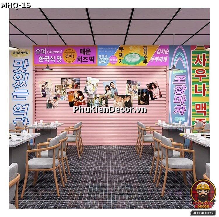 Tranh dán tường 3D Hàn Quốc phong cách dành cho Quán Ăn Vặt Học sinh, Tuổi Teen, Gen Z Tranh dán tường 3D Hàn Quốc phong cách dành cho Quán Ăn Vặt Học sinh, Tuổi Teen, Gen Z