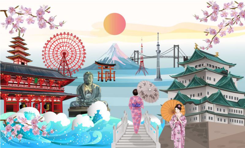 Tranh dán tường mang đậm nét văn hóa Nhật Bản Tranh dán tường mang đậm nét văn hóa Nhật Bản