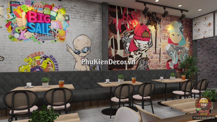 Tranh dán tường 3D kiểu bụi bặm, đường phố, hip hop Tranh dán tường 3D kiểu bụi bặm, đường phố, hip hop