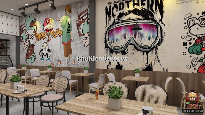 Tranh dán tường 3D kiểu bụi bặm, đường phố, hip hop Tranh dán tường 3D kiểu bụi bặm, đường phố, hip hop