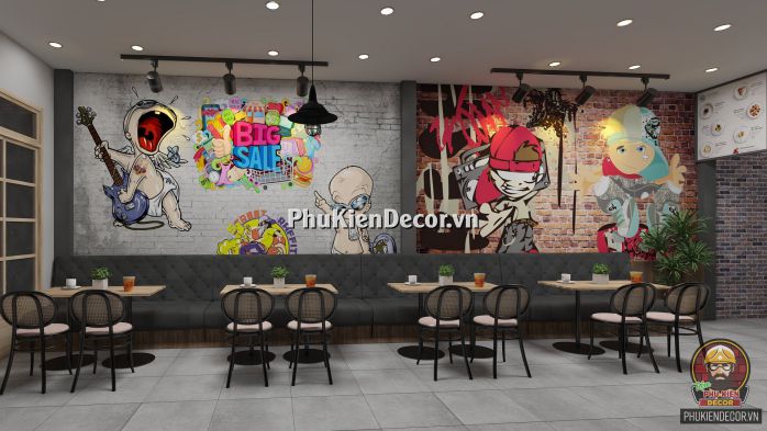 Tranh dán tường 3D kiểu bụi bặm, đường phố, hip hop Tranh dán tường 3D kiểu bụi bặm, đường phố, hip hop