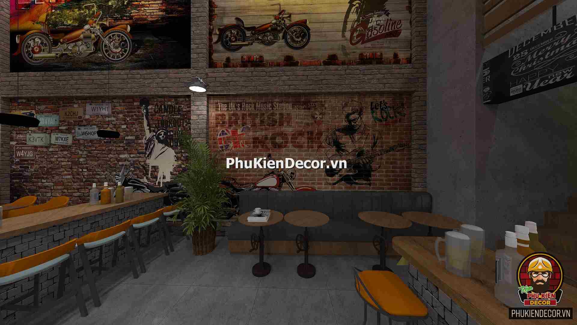 Tranh dán tường 3D moto xe máy thỏa đam mê xe đua tốc độ, xe phân khối lớn