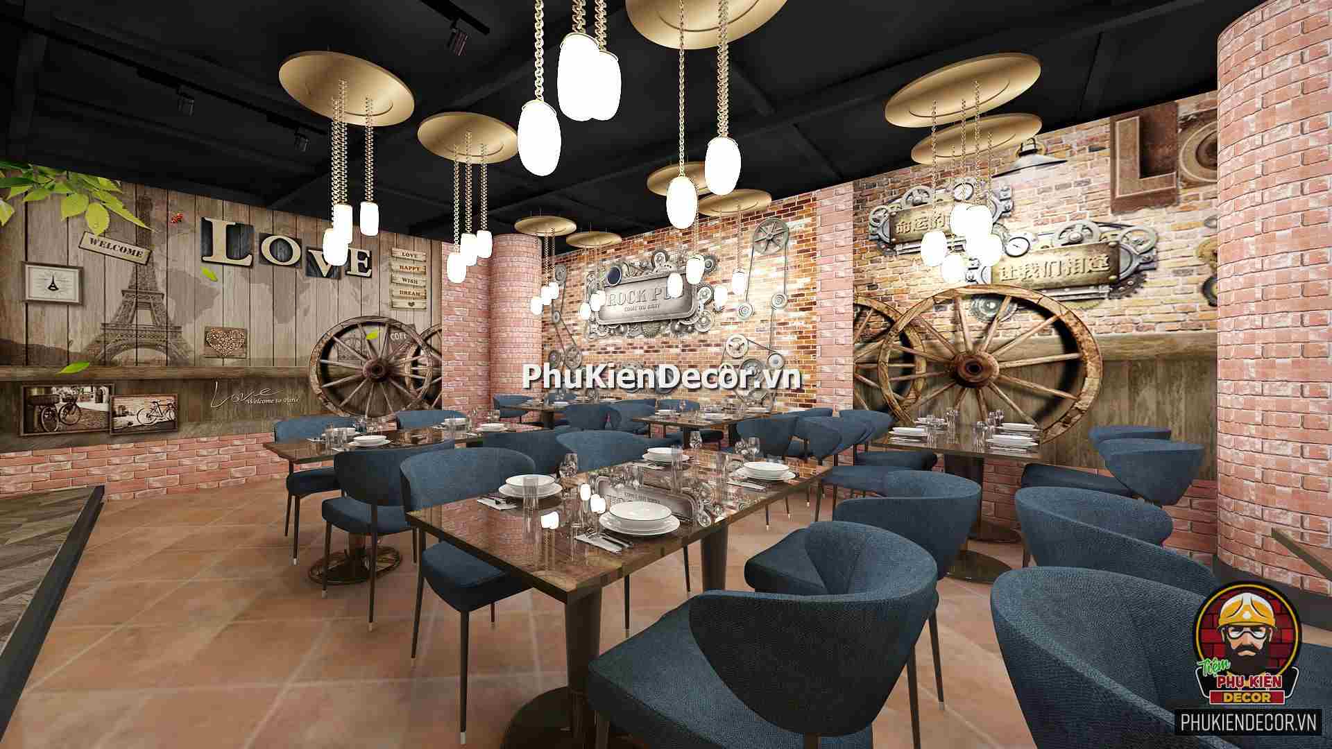 Tranh dán tường 3D Nhà hàng Phong cách Vintage- Retro Hoài niệm Tranh dán tường 3D Nhà hàng Phong cách Vintage- Retro Hoài niệm