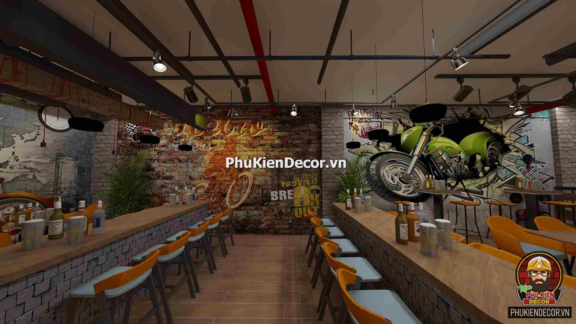Tranh dán tường 3D Moto - Biker đua xe tốc độ Tranh dán tường 3D Moto - Biker đua xe tốc độ