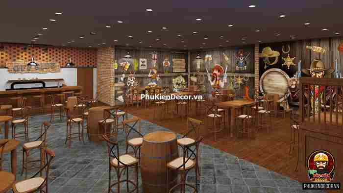 Tranh dán tường 3D Phong cách Cao Bồi Viễn tây trang trí quán Bia, Rượu, Bar, Pub Tranh dán tường 3D Phong cách Cao Bồi Viễn tây trang trí quán Bia, Rượu, Bar, Pub