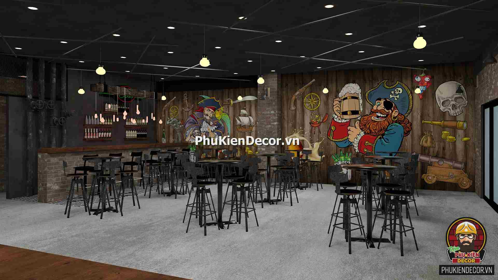 Tranh dán tường 3D phong cách Cướp Biển Caribe Tranh dán tường 3D phong cách Cướp Biển Caribe