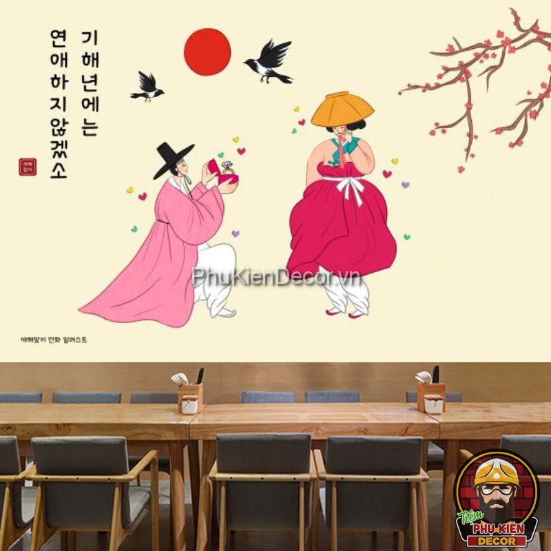 Tranh dán tường 3D phong cách hiện đại Hàn Quốc Tranh dán tường 3D phong cách hiện đại Hàn Quốc