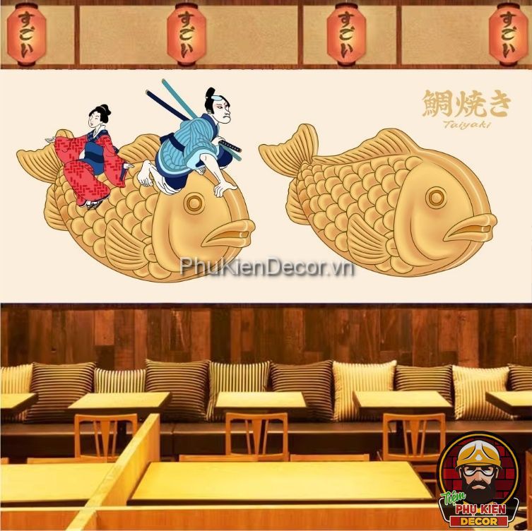 Tranh dán tường 3D phong cách hiện đại Nhật Bản Tranh dán tường 3D phong cách hiện đại Nhật Bản