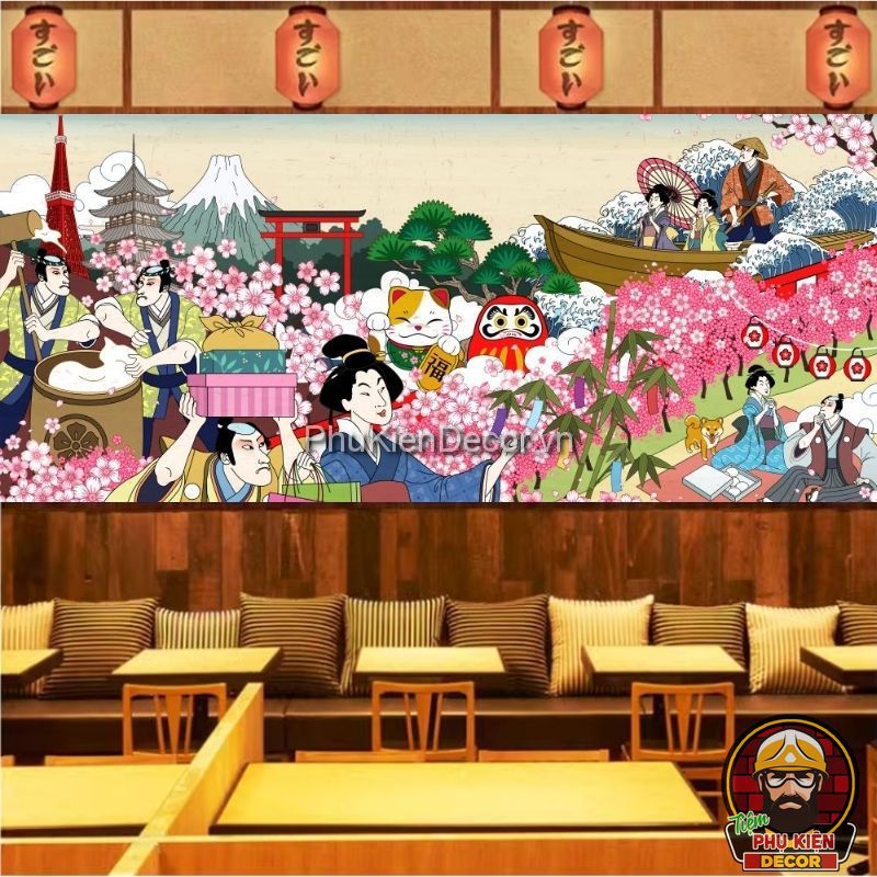 tranh dán tường 3D phong cách hiện đại Nhật Bản tranh dán tường 3D phong cách hiện đại Nhật Bản