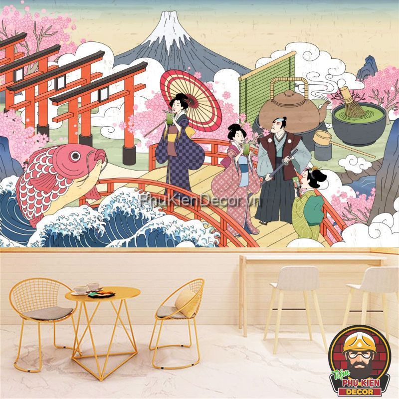 Tranh dán tường mang đậm nét văn hóa Nhật Bản Tranh dán tường mang đậm nét văn hóa Nhật Bản