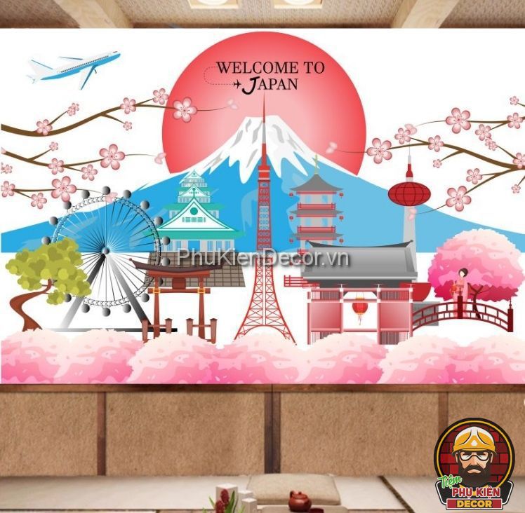 tranh dán tường 3D phong cách hiện đại Nhật Bản tranh dán tường 3D phong cách hiện đại Nhật Bản