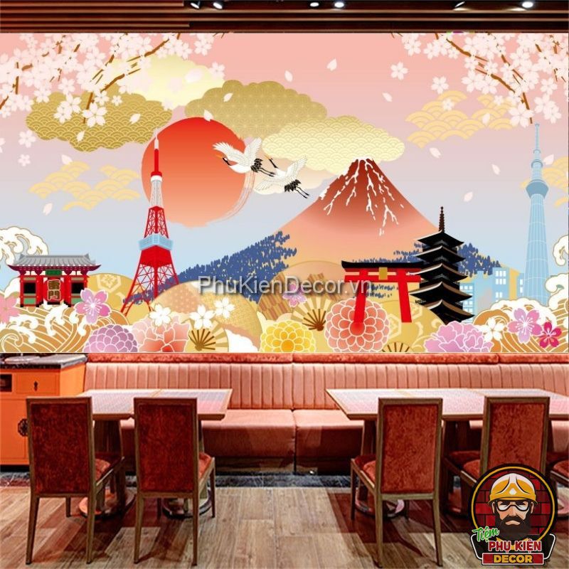 Tranh dán tường nghệ thuật Nhật Bản Tranh dán tường nghệ thuật Nhật Bản