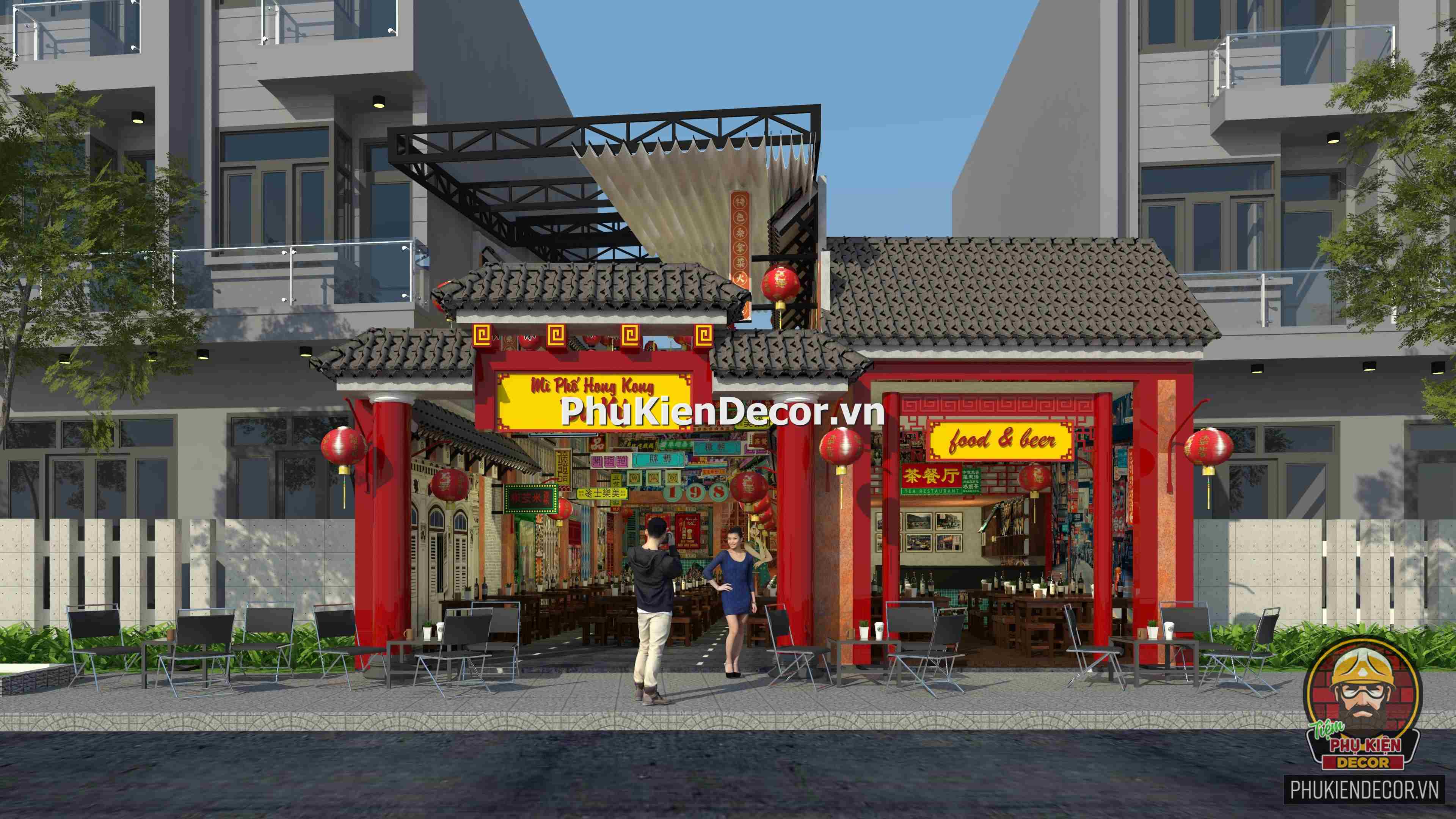 Tranh dán tường 3D phong cách Hong Kong trang trí quán Lẩu Nướng Tranh dán tường 3D phong cách Hong Kong trang trí quán Lẩu Nướng