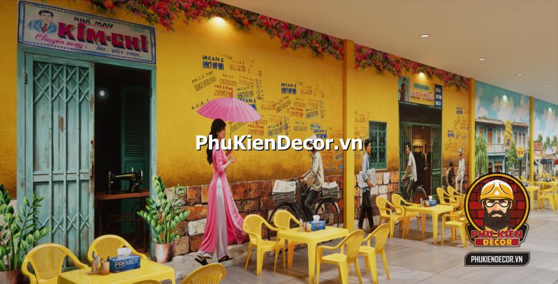 Tranh 3D Sài Gòn xưa đẹp nhất Mẫu tranh 3D đẹp nhất tái hiện khung cảnh Sài Gòn xưa – từ xe lam đến nhà phố cổ.