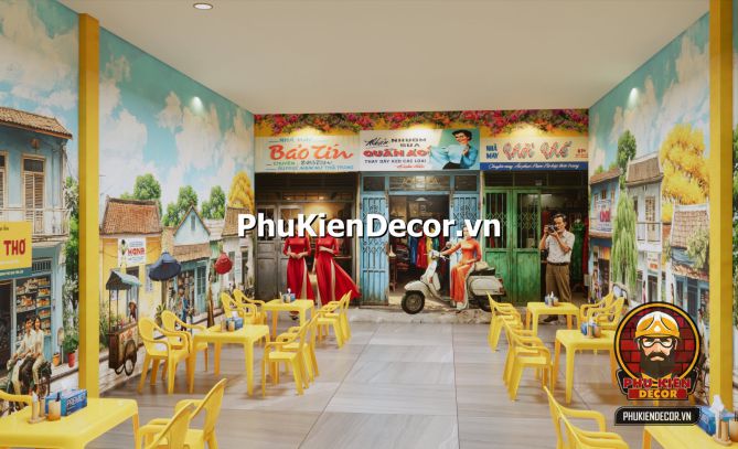 Tranh 3D Sài Gòn xưa đẹp nhất Mẫu tranh 3D đẹp nhất tái hiện khung cảnh Sài Gòn xưa – từ xe lam đến nhà phố cổ.