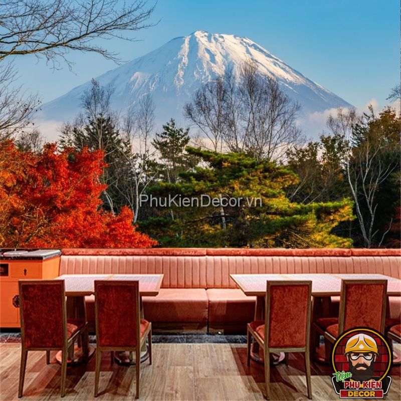Tranh dán tường 3D phong cảnh núi Phú Sĩ của Nhật Bản Tranh dán tường 3D phong cảnh núi Phú Sĩ của Nhật Bản