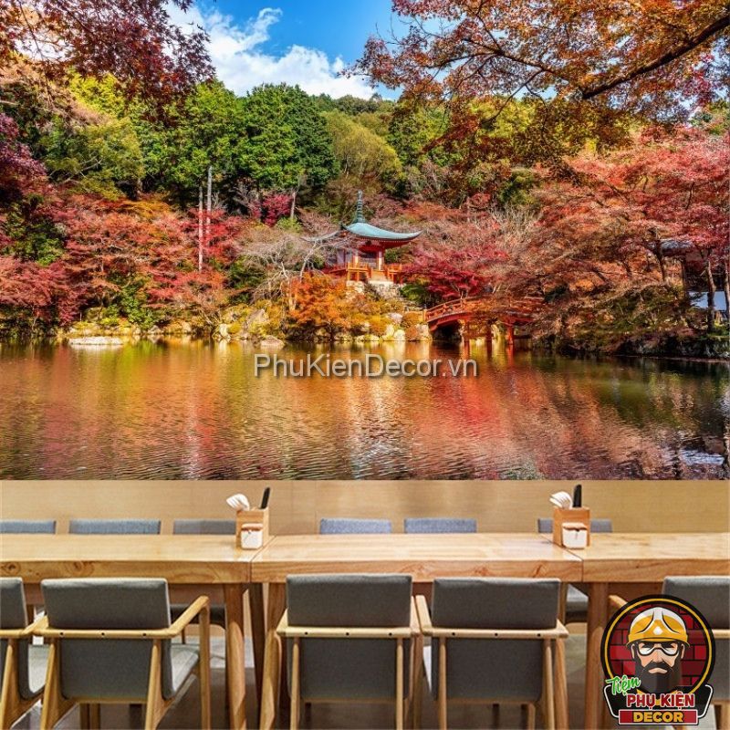 Tranh dán tường 3D phong cảnh Nhật Bản dành cho spa, salon mang cảm giác thư giản, nhẹ nhàng Tranh dán tường 3D phong cảnh Nhật Bản dành cho spa, salon mang cảm giác thư giản, nhẹ nhàng