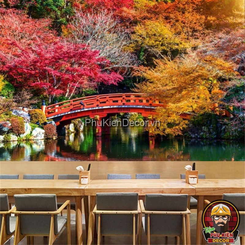 Tranh dán tường phong cách hiện đại Nhật Bản vô cùng mới lạ Tranh dán tường phong cách hiện đại Nhật Bản vô cùng mới lạ