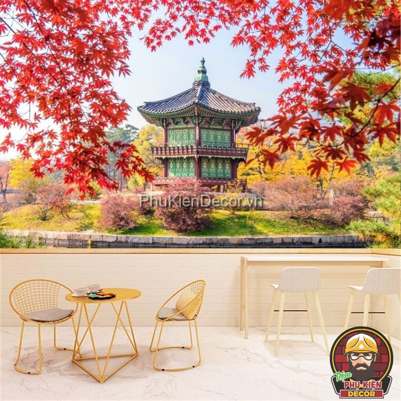 Tranh dán tường phong cách hiện đại Nhật Bản vô cùng mới lạ Tranh dán tường phong cách hiện đại Nhật Bản vô cùng mới lạ