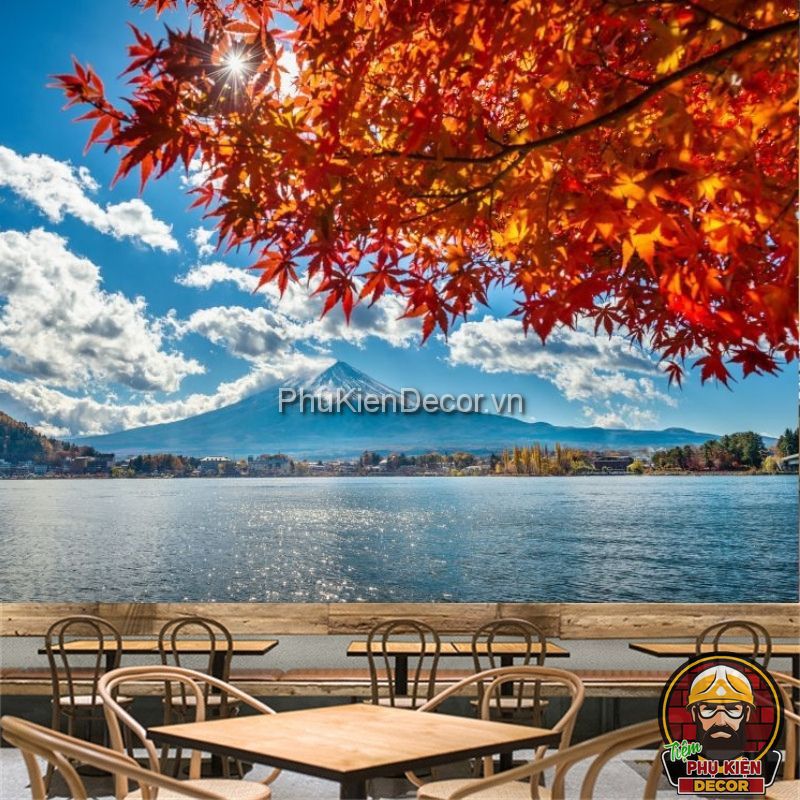 Tranh dán tường 3D phong cảnh núi Phú Sĩ Nhật Bản Tranh dán tường 3D phong cảnh núi Phú Sĩ Nhật Bản