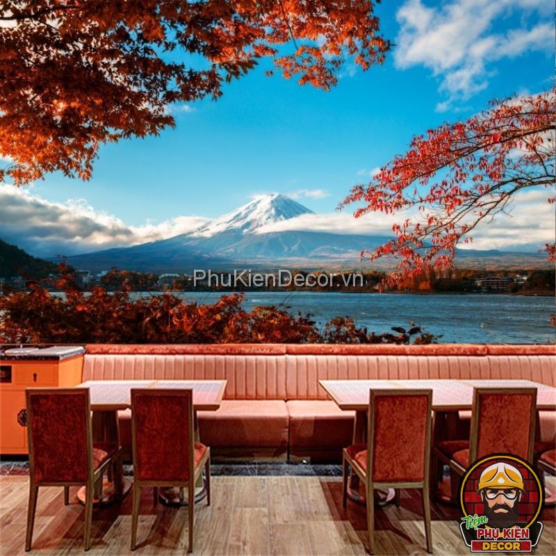 Tranh dán tường 3D phong cảnh núi Phú Sĩ Nhật Bản Tranh dán tường 3D phong cảnh núi Phú Sĩ Nhật Bản
