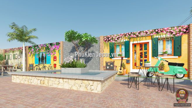 Tranh dán tường 3D phong cảnh Thiên nhiên, trang trí quán Trà sữa, Trà chanh Tranh dán tường 3D phong cảnh Thiên nhiên, trang trí quán Trà sữa, Trà chanh