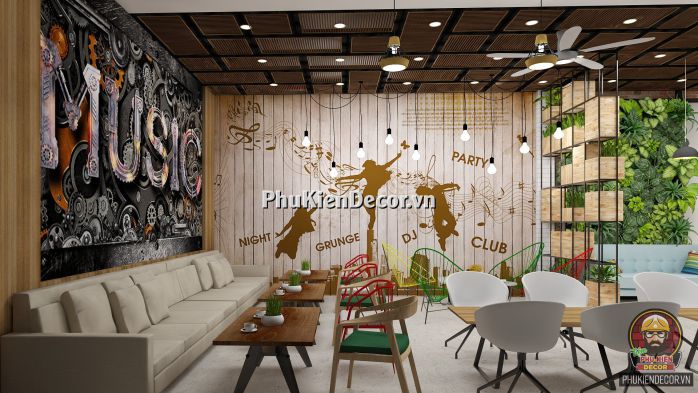 Mẫu tranh dán tường quán Cafe Đường Phố - Âm nhạc Mẫu tranh dán tường quán Cafe Đường Phố - Âm nhạc