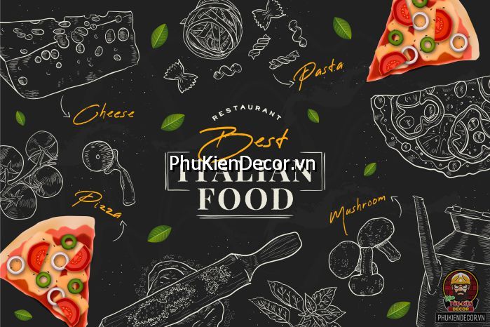 Tranh dán tường 3D quán pizza mang đặc tính và vẻ đẹp riêng biệt Tranh dán tường 3D quán pizza mang đặc tính và vẻ đẹp riêng biệt