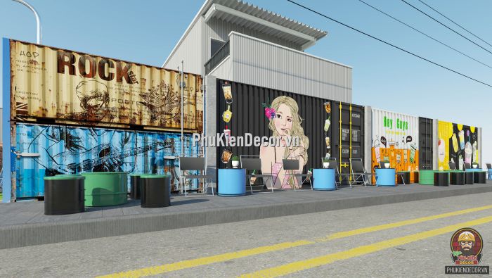 Tranh dán tường 3D quán Trà sữa ấn tượng, phá cách, độc đáo Tranh dán tường 3D quán Trà sữa ấn tượng, phá cách, độc đáo