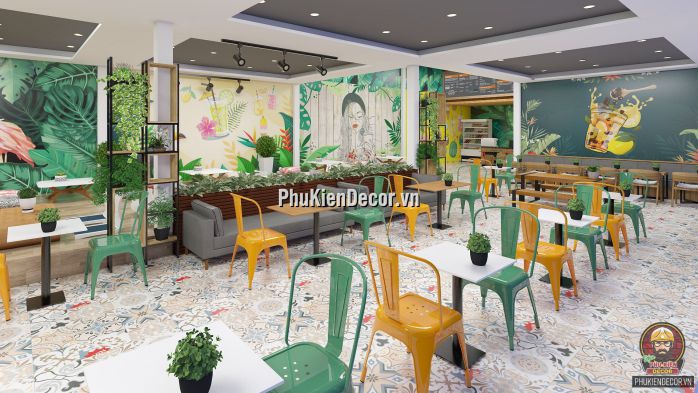 Tranh dán tường 3D quán Trà sữa, chủ đề thiên nhiên, sử dụng cho Quán Văn Phòng, Máy lạnh Tranh dán tường 3D quán Trà sữa, chủ đề thiên nhiên, sử dụng cho Quán Văn Phòng, Máy lạnh