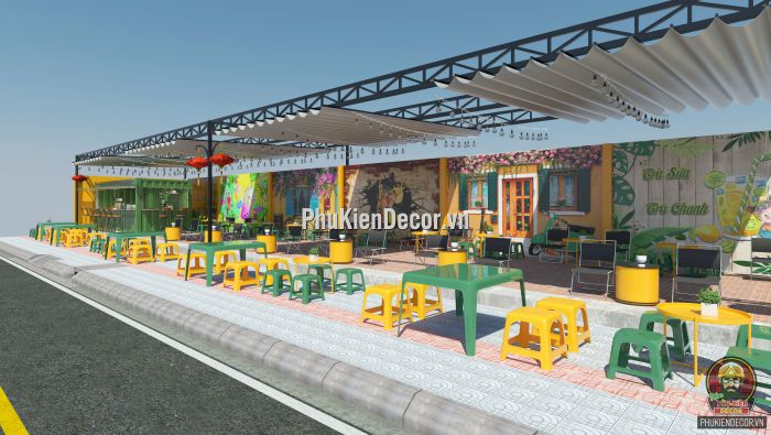 Tranh dán tường 3D quán Trà sữa, trà chanh hoa lá cỏ cây Tranh dán tường 3D quán Trà sữa, trà chanh hoa lá cỏ cây