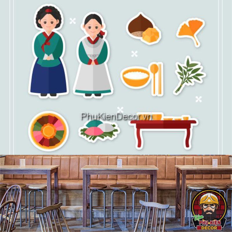 Tranh dán tường 3D phong cảnh và trang phục truyền thống Hàn Quốc Tranh dán tường 3D phong cảnh và trang phục truyền thống Hàn Quốc