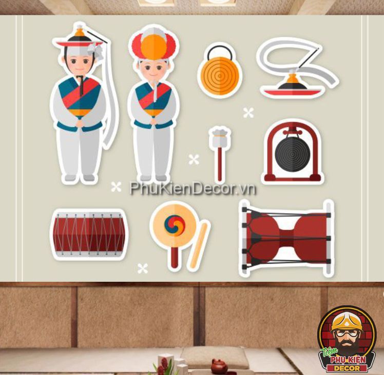 Tranh dán tường 3D phong cảnh và trang phục truyền thống Hàn Quốc Tranh dán tường 3D phong cảnh và trang phục truyền thống Hàn Quốc