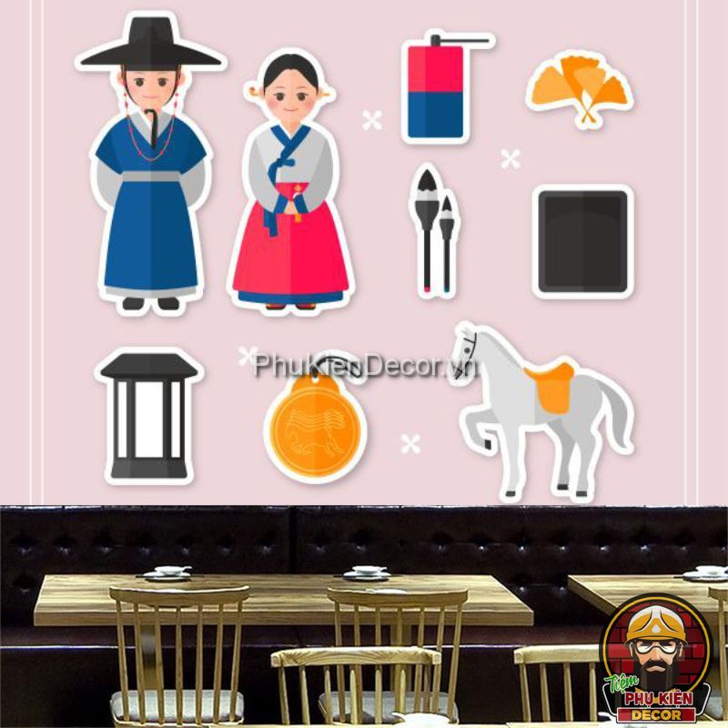 Tranh dán tường 3D phong cảnh và trang phục truyền thống Hàn Quốc Tranh dán tường 3D phong cảnh và trang phục truyền thống Hàn Quốc
