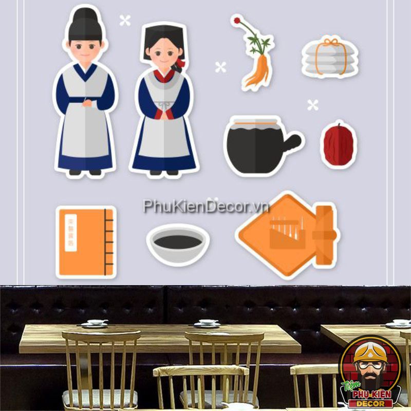 Tranh dán tường 3D phong cảnh và trang phục truyền thống Hàn Quốc Tranh dán tường 3D phong cảnh và trang phục truyền thống Hàn Quốc