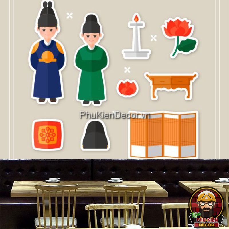 Tranh dán tường 3D phong cảnh và trang phục truyền thống Hàn Quốc Tranh dán tường 3D phong cảnh và trang phục truyền thống Hàn Quốc