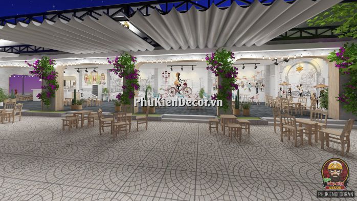 Tranh dán tường 3D phong cách Châu Âu lãng mạng, trang trí cho Quán Cafe kết hợp Trà sữa Tranh dán tường 3D phong cách Châu Âu lãng mạng, trang trí cho Quán Cafe kết hợp Trà sữa