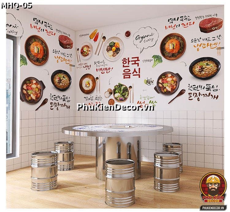 Tranh dán tường 3D trang trí Quán Hàn Quốc, rất phổ biến ở Việt Nam Tranh dán tường 3D trang trí Quán Hàn Quốc, rất phổ biến ở Việt Nam