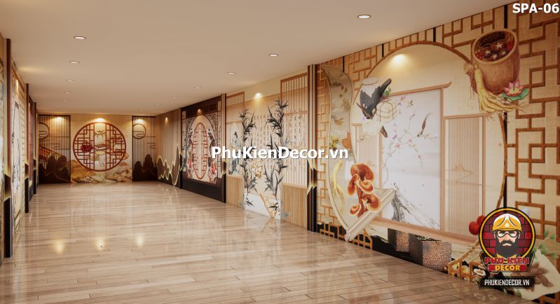 Tranh dán tường dưỡng sinh đông y 3D Tranh dán tường dưỡng sinh đông y 3D