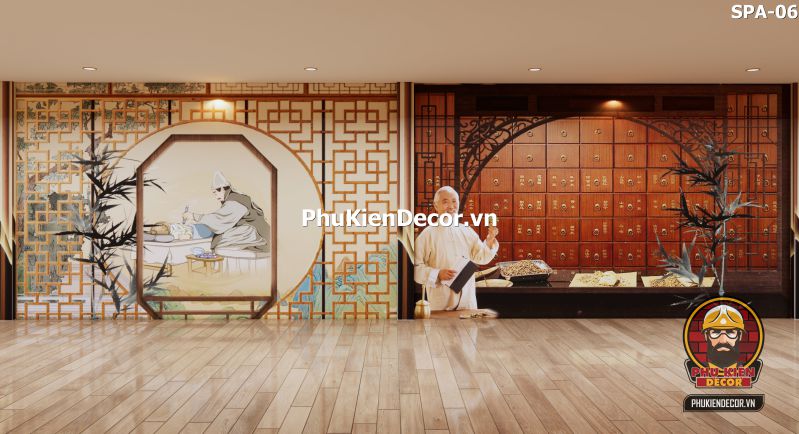 tranh dán tường đông y dưỡng sinh trang trí spa tranh dán tường đông y dưỡng sinh trang trí spa