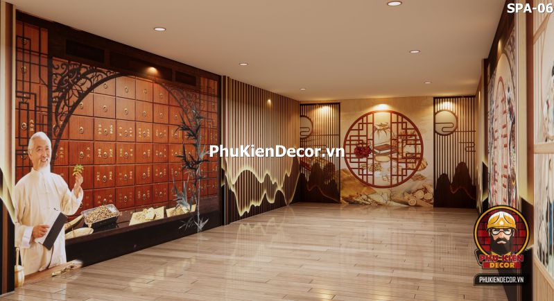 Tranh dán tường dưỡng sinh đông y 3D Tranh dán tường dưỡng sinh đông y 3D