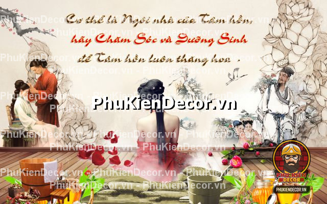 Tranh dán tường spa với hình ảnh thiên nhiên Tranh dán tường spa với hình ảnh thiên nhiên