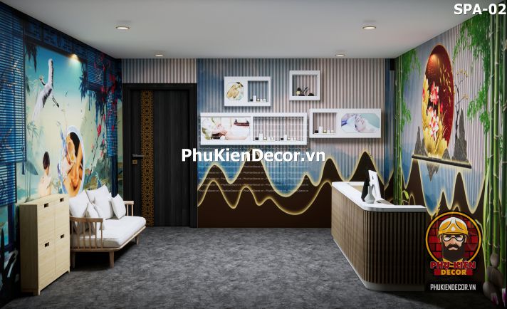 Tranh dán tường 3D trang trí spa sang trọng và hiện đại Tranh dán tường 3D trang trí spa sang trọng và hiện đại