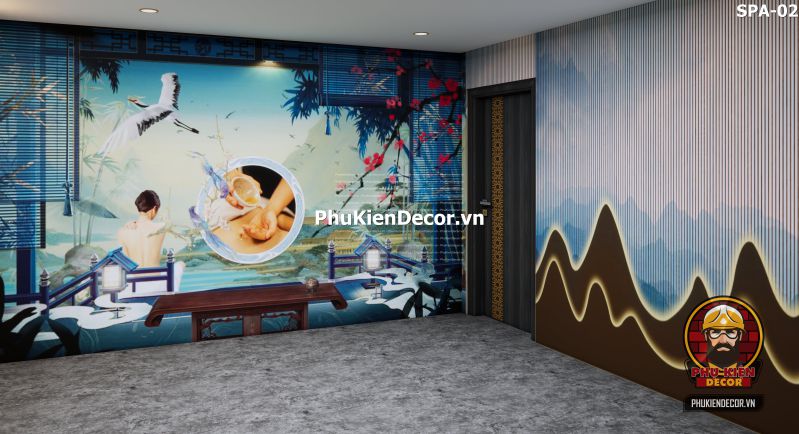 Tranh dán tường 3D trang trí spa sang trọng và hiện đại Tranh dán tường 3D trang trí spa sang trọng và hiện đại