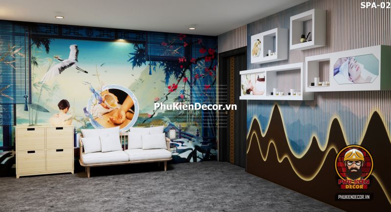 Tranh dán tường 3D trang trí spa sang trọng và hiện đại Tranh dán tường 3D trang trí spa sang trọng và hiện đại