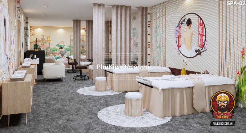 Tranh dán tường gội đầu massage thư giãn Tranh dán tường gội đầu massage thư giãn