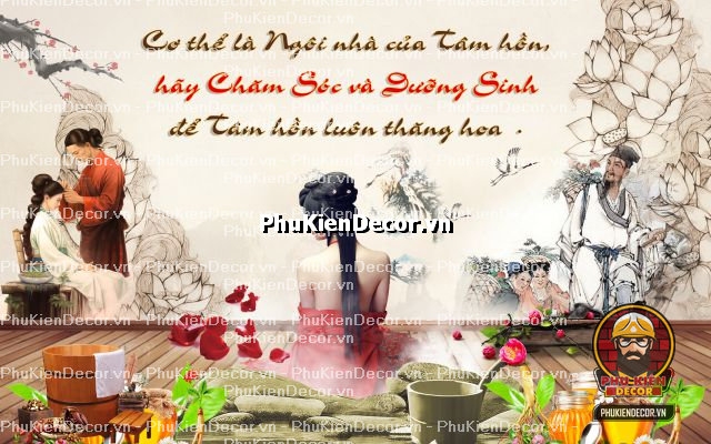 Tranh dán tường 3D spa dưỡng sinh Tranh dán tường 3D spa dưỡng sinh