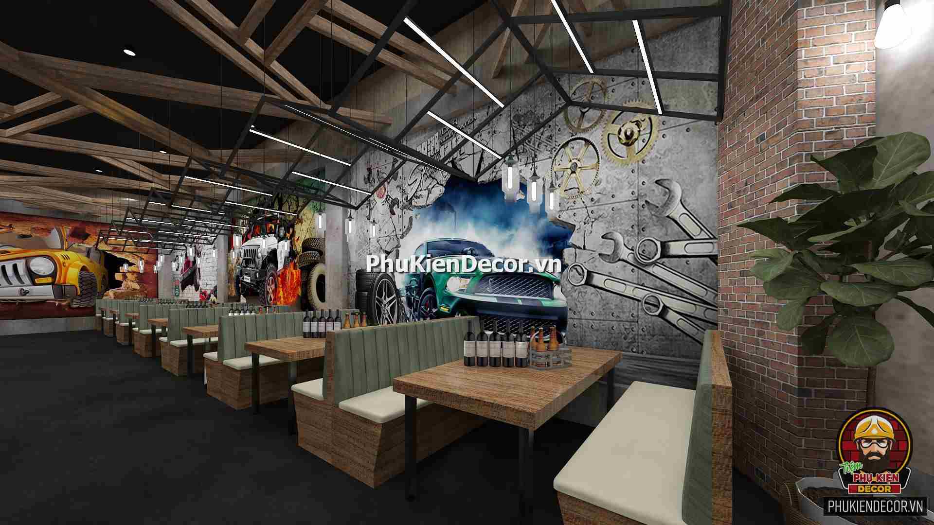 Tranh dán tường 3D Ô To cho tín đồ Đam mê Tốc độ, thích hợp Trang trí Nhà Hàng, Bar, Bia, Quán Nhậu Tranh dán tường 3D Ô To cho tín đồ Đam mê Tốc độ, thích hợp Trang trí Nhà Hàng, Bar, Bia, Quán Nhậu